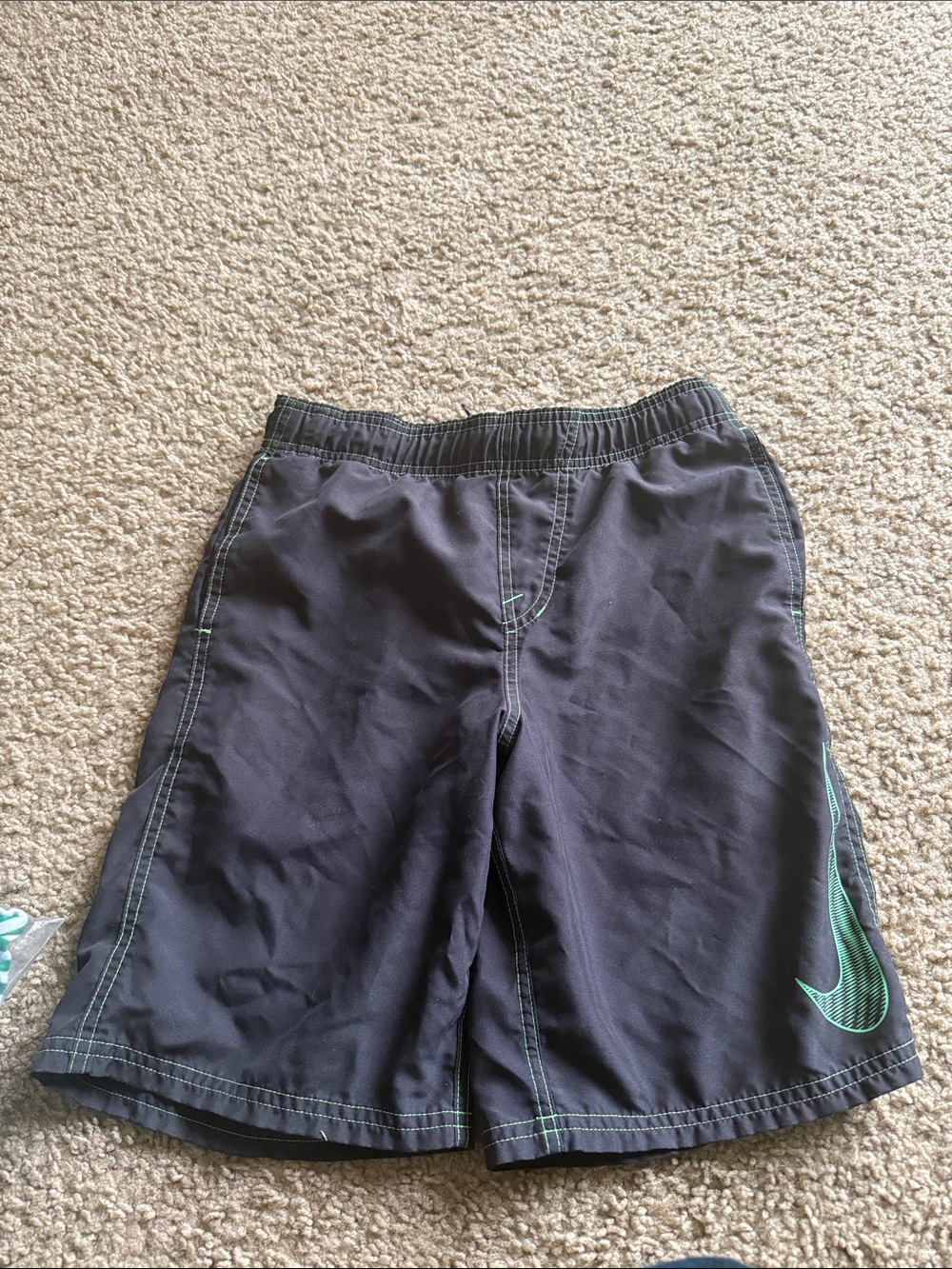 Nike Black Kids Shorts with Mint Green Logo